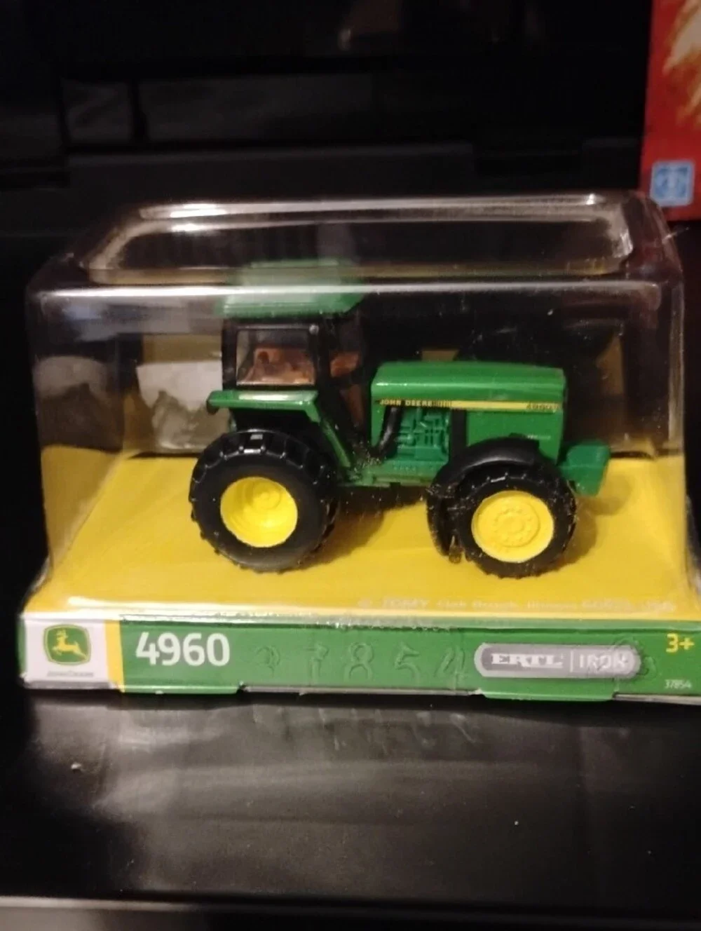 (#11) John Deere 4960 Die-Cast Green & Yellow Toy Mini Tractor